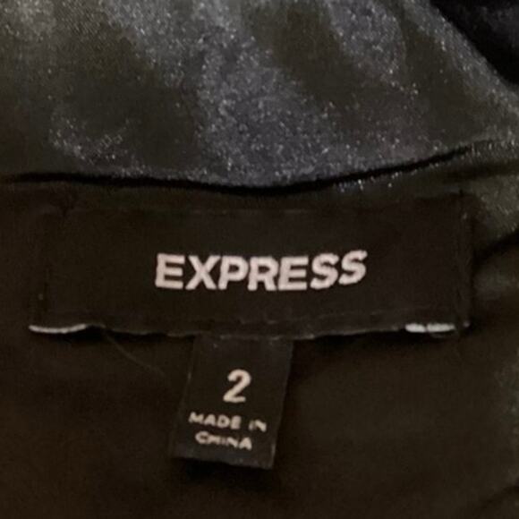 Express Black Strapless Sweetheart Pleated Mesh Cocktail A Line Mini Dress Sz 2 - Picture 5 of 6